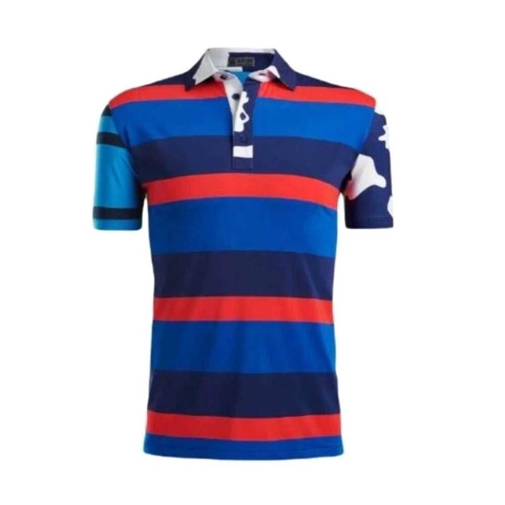 NWT G/FORE G4 Golf Men's Mixed Media Tech Jersey Polo Golf Shirt- BPRNT